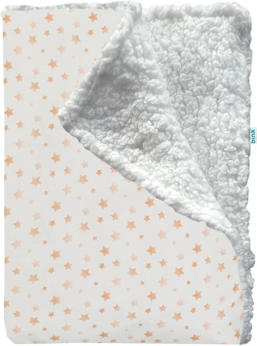 BINK Bedding Wiegdeken Sterre / Sherpa offwhite 75 x 100 cm