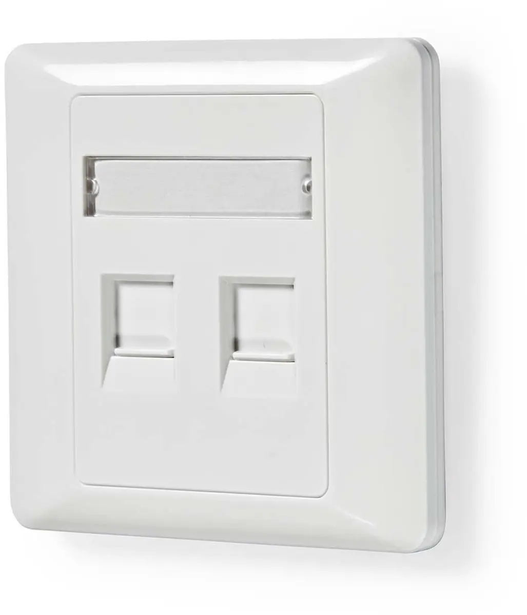 Nedis CCGB89760WT Netwerk Keystone Voorplaat 2 Poorten - Wit