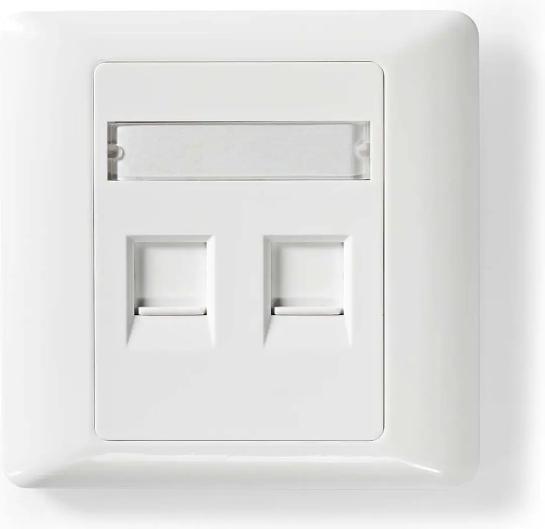 Nedis CCGB89760WT Netwerk Keystone Voorplaat 2 Poorten