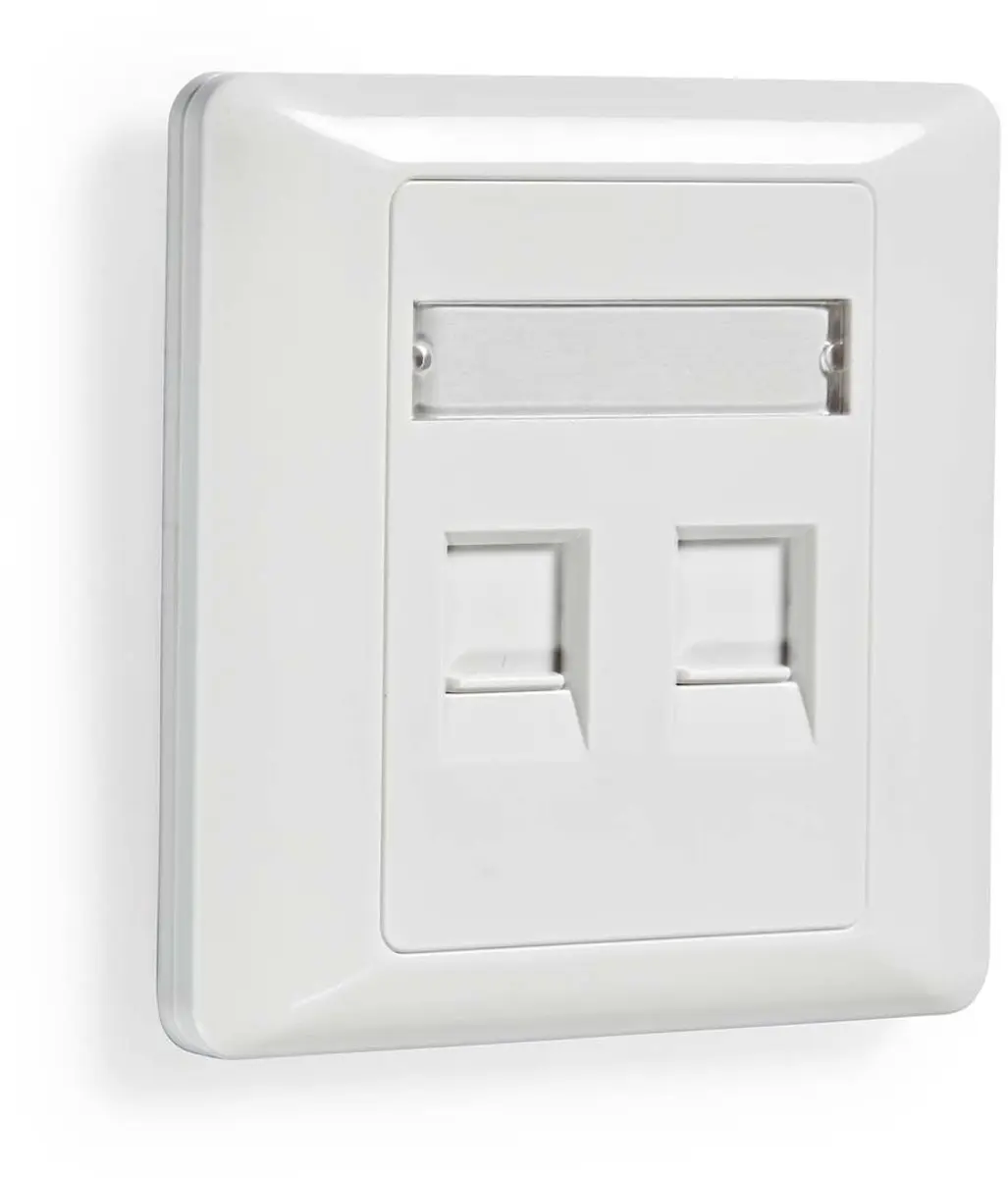 Nedis CCGB89760WT Netwerk Keystone Voorplaat 2 Poorten - Wit