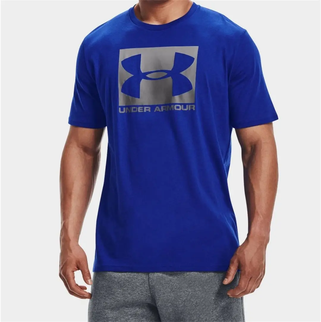 Under Armour UA BOXED Sportstyle SS Heren Sportshirt - S - Blauw