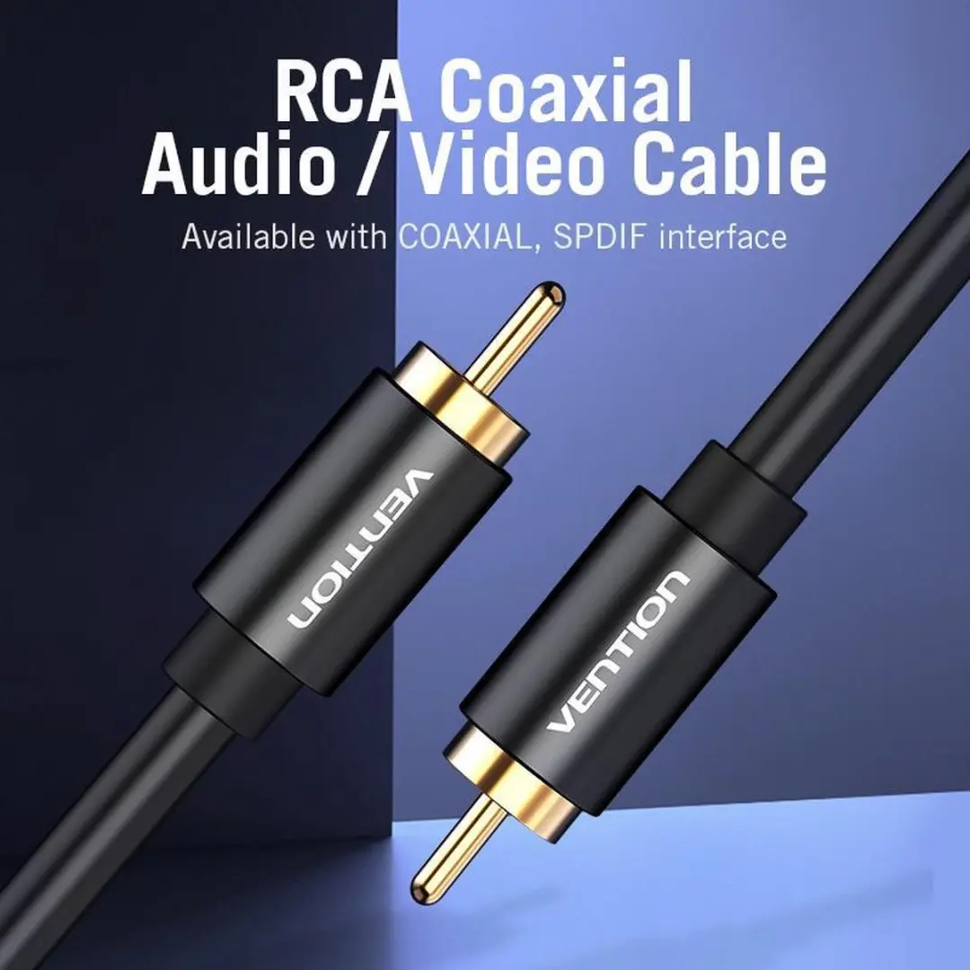 Vention Digitale RCA Coax Audiokabel S/PDIF 2m - Zwart