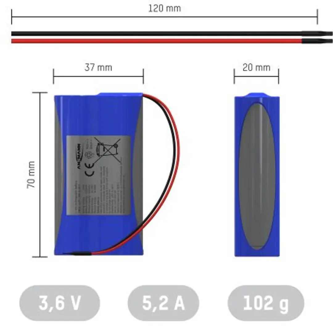 Ansmann 2S1P Li-ion Accupack 7.2V 2600mAh