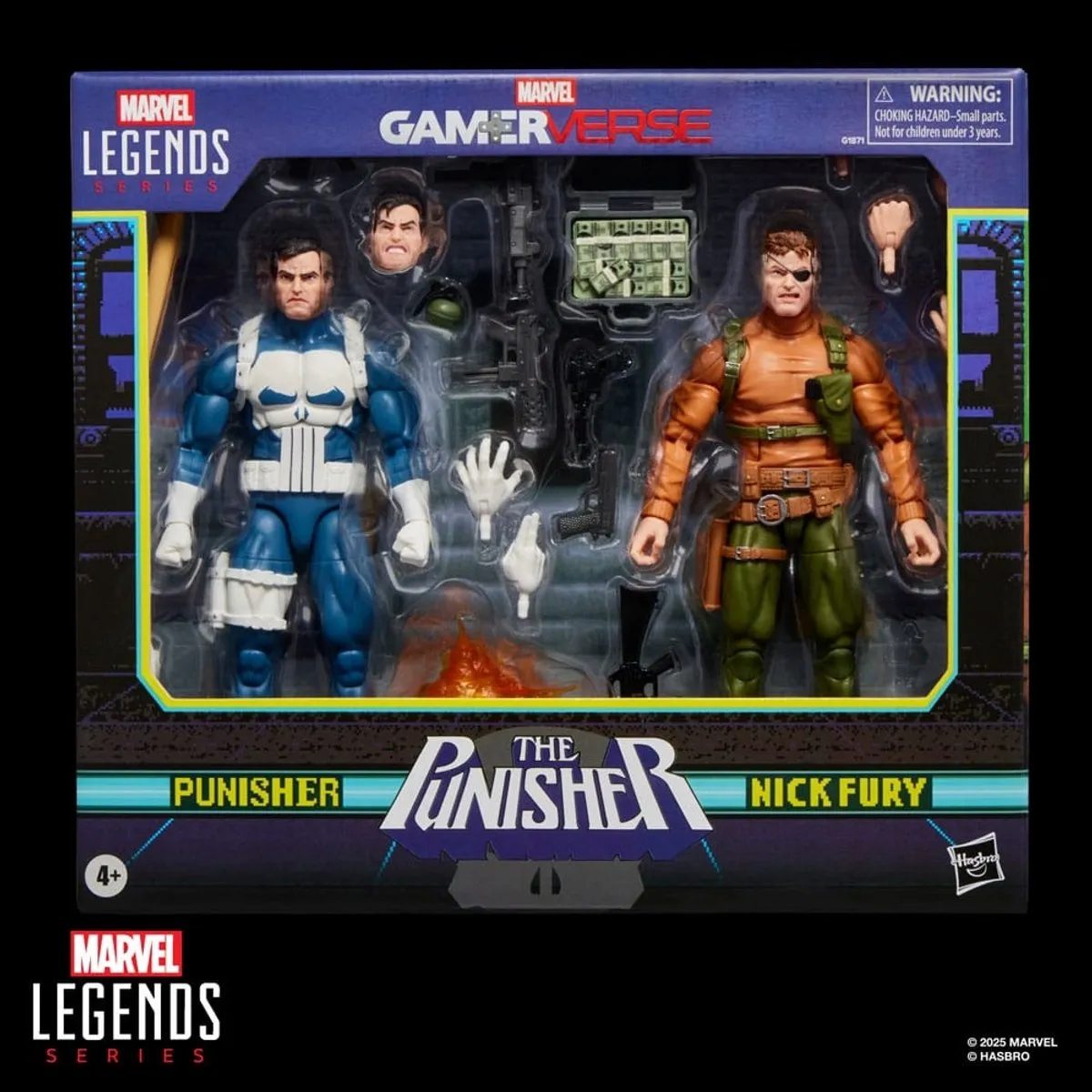 Hasbro Marvel Legends Gamerverse Punisher & Nick Fury 2-Pack - 15cm - Blauw/ Groen
