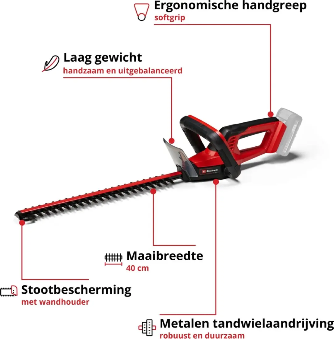 Einhell Accu Heggenschaar GC-CH 18/40 Li Solo 18V - afbeelding 2 van 6