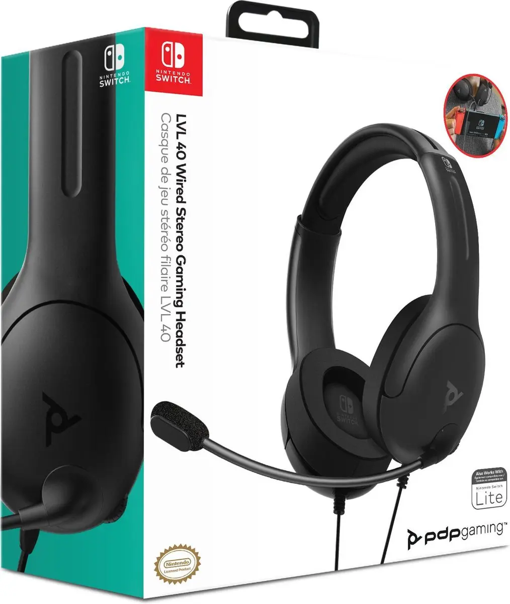 PDP Gaming LVL40 Wired Headset 40mm - Zwart
