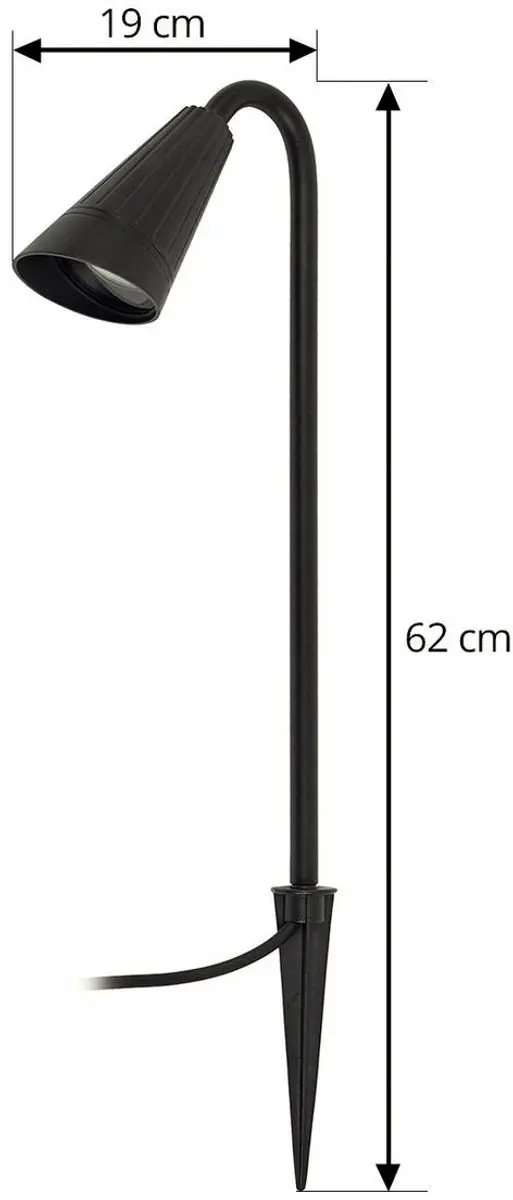 Lindby Buitenspots 1 Licht GU10 - Zwart Mat/Transparant