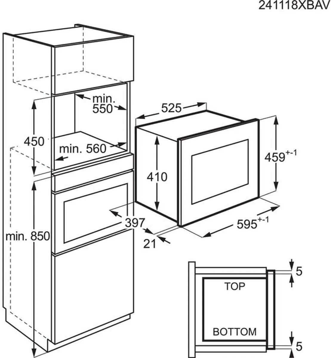 AEG 6000 Serie TB6SM261FB Inbouwmagnetron 900W - Zwart