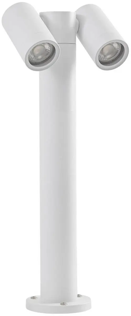 PRIOS Sokkellamp 2-lichts Aluminium Glas GU10 Wit