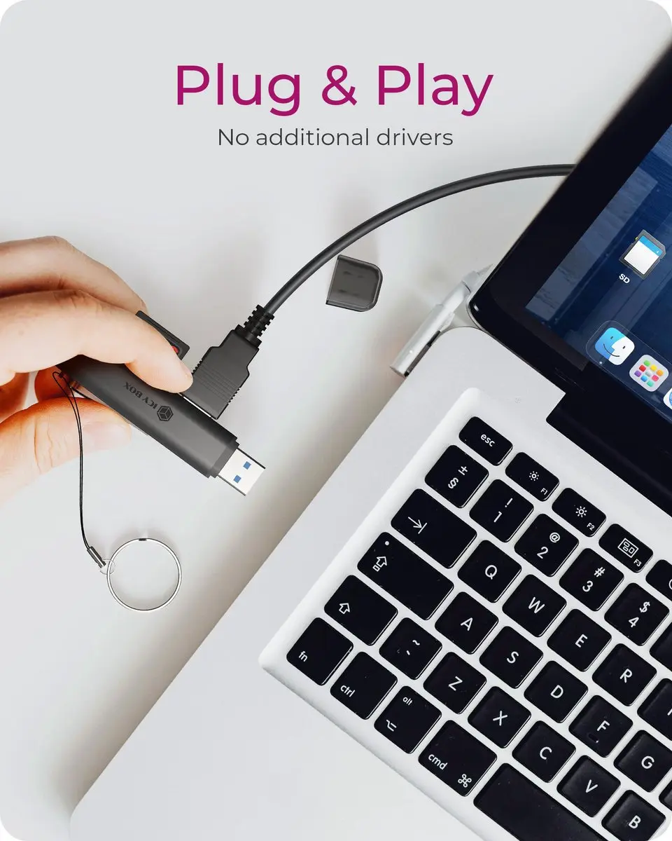 Icy Box IB-CR203-CU3 Externe Geheugenkaartlezer - USB-A/USB-C - Zwart