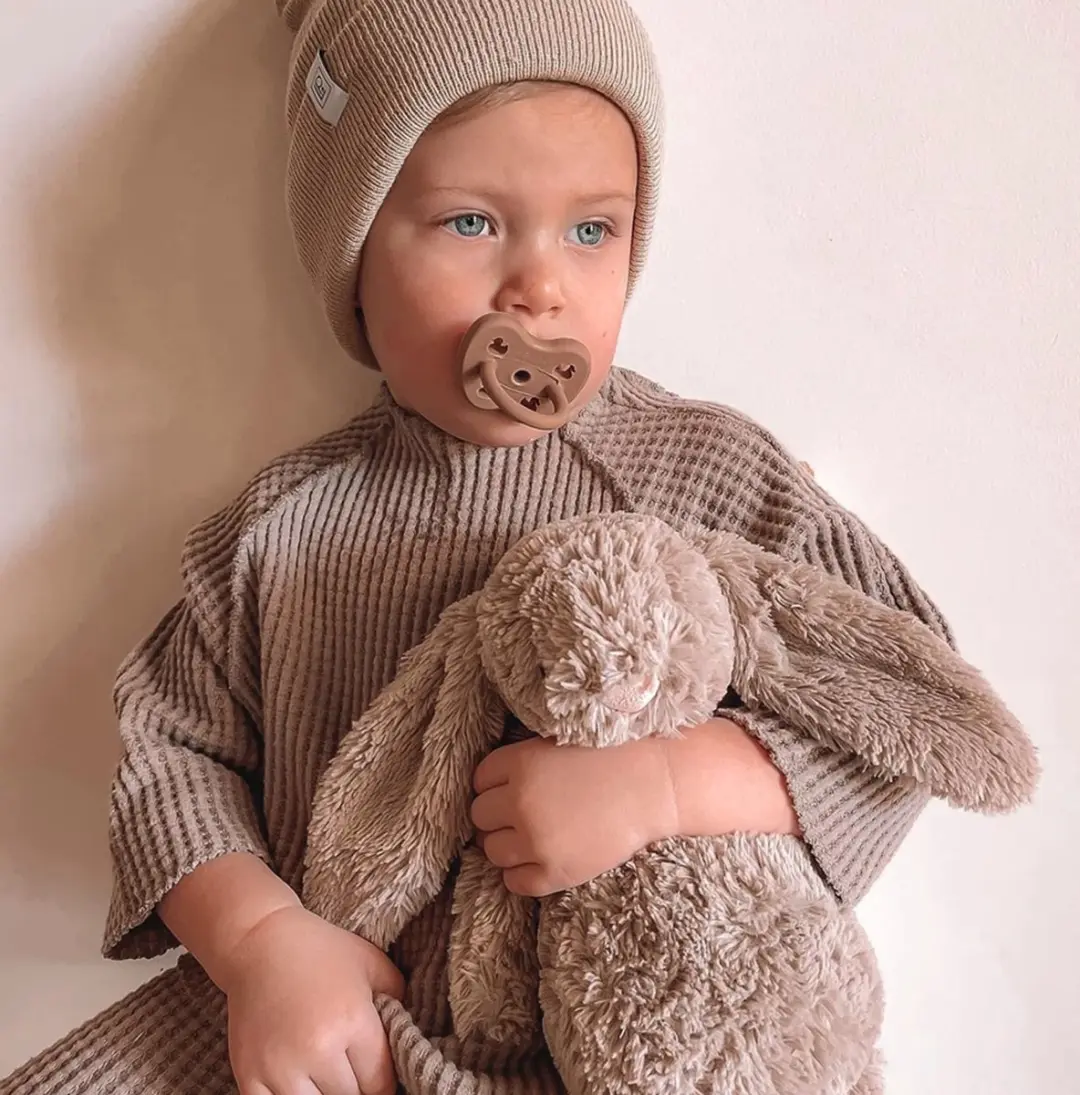 Hevea Two-Pack Round Teat 3-36 Maanden - Tan Beige & Mosgroen