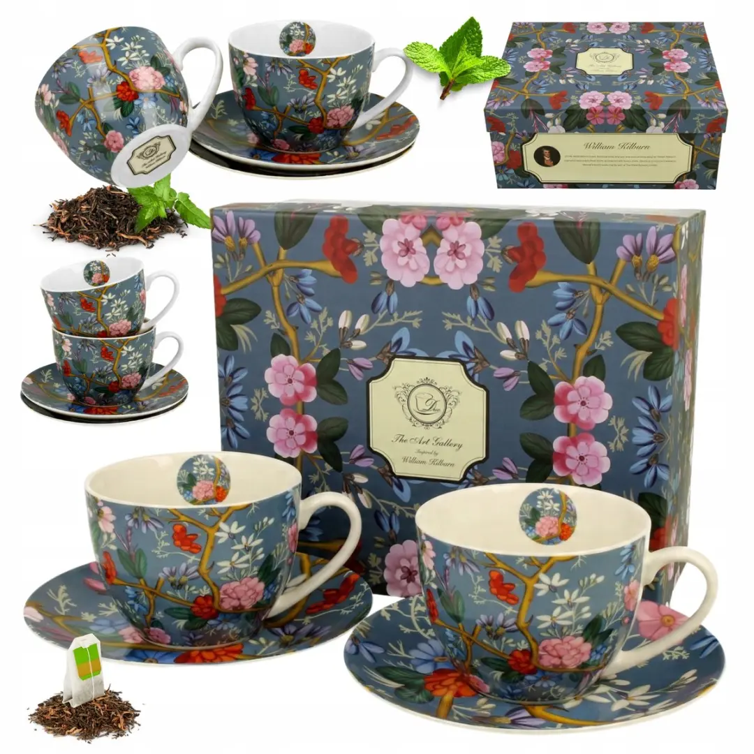 Duo Porseleinen Kop & Schotel Set 300ml Bloemendesign