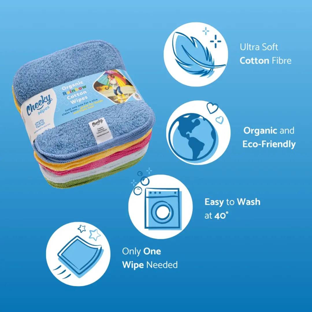 Cheeky Wipes Regenboog Wasbare Billendoekjes 25 Stuks