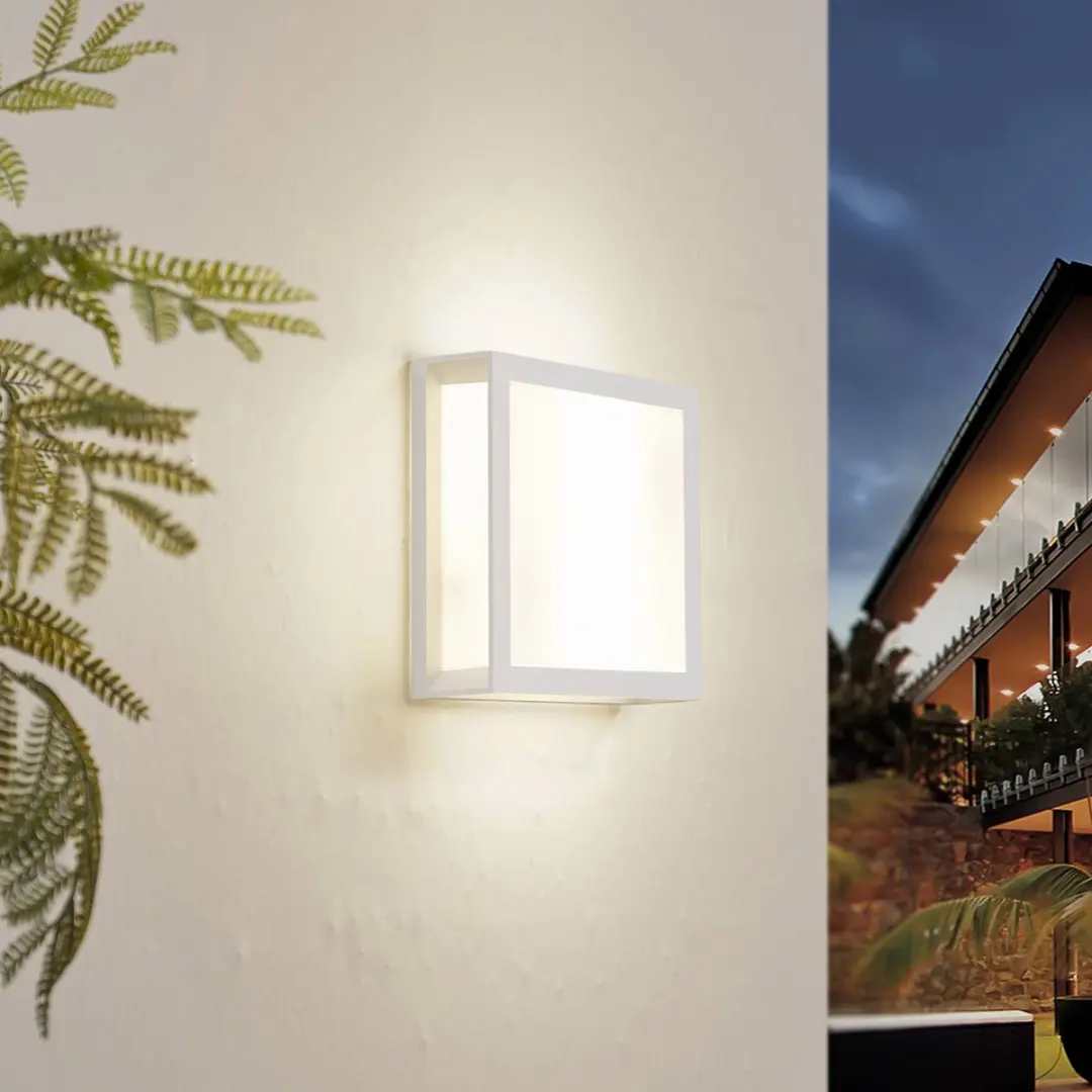 Lindby Wandlamp Buiten 2-Lichts Aluminium - Wit