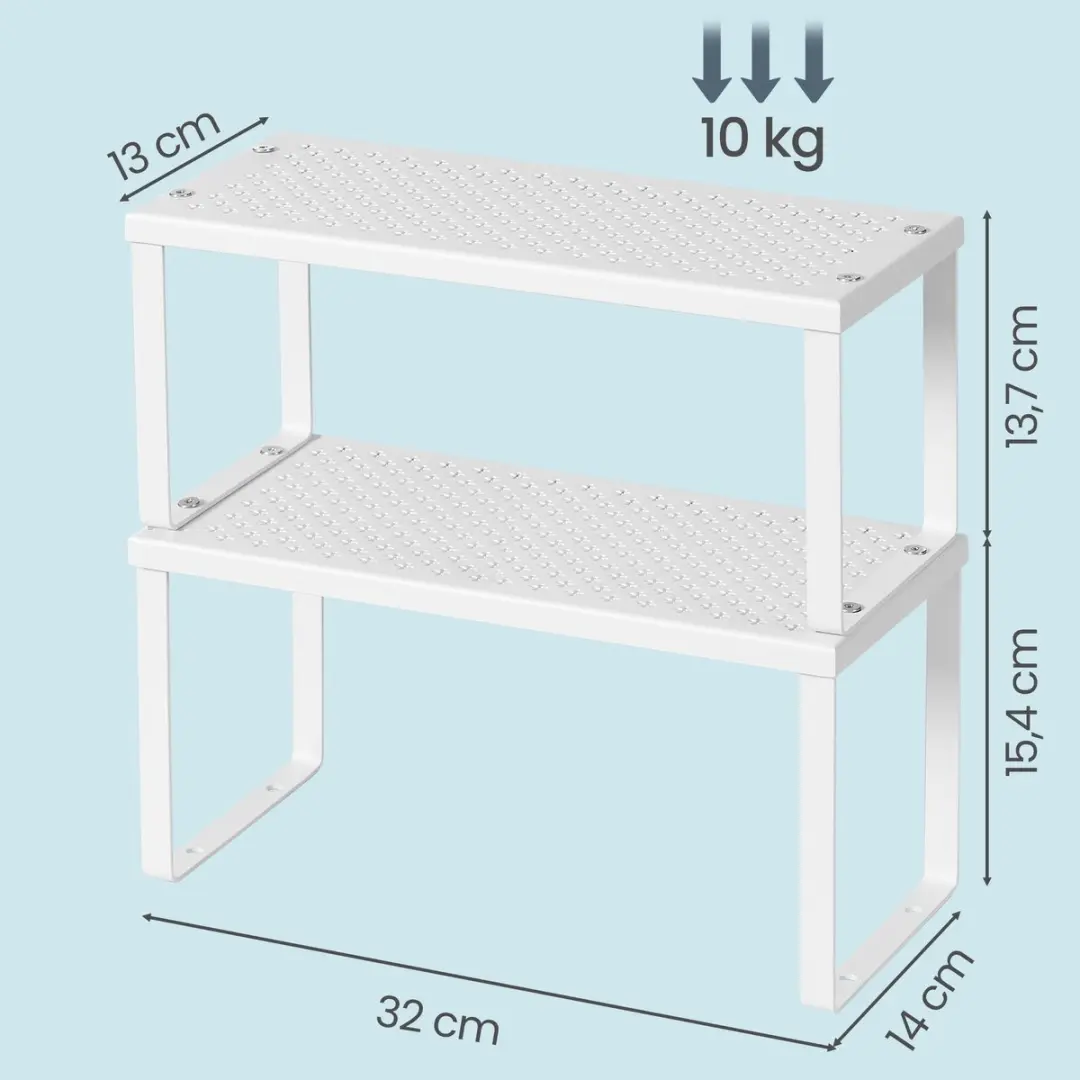 Songmics Kruidenrek Set 2 Stuks - Wit - afbeelding 6 van 6