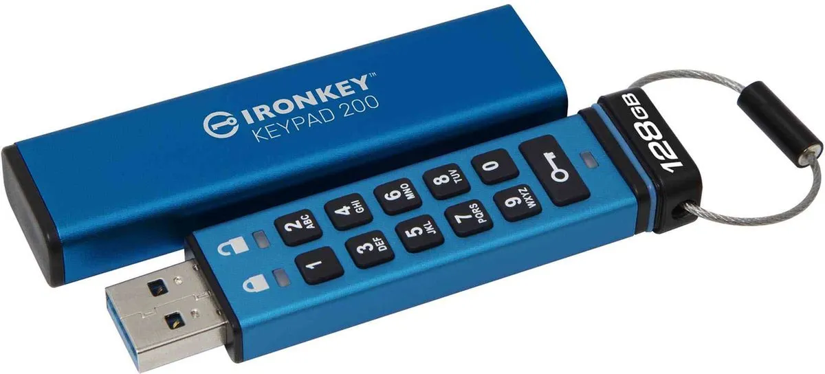 Kingston IronKey 128GB Keypad 200 - 128GB - Blauw