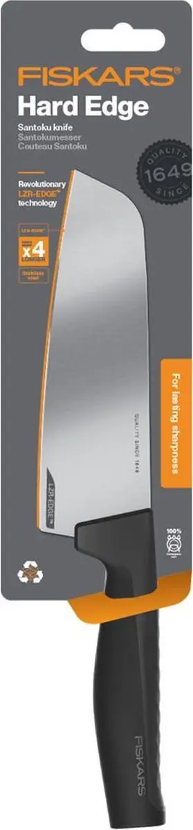 Fiskars Hard Edge Santokumes 16cm - Zwart