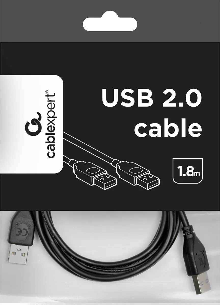 Cablexpert USB 2.0 AM naar AM Kabel - Zwart