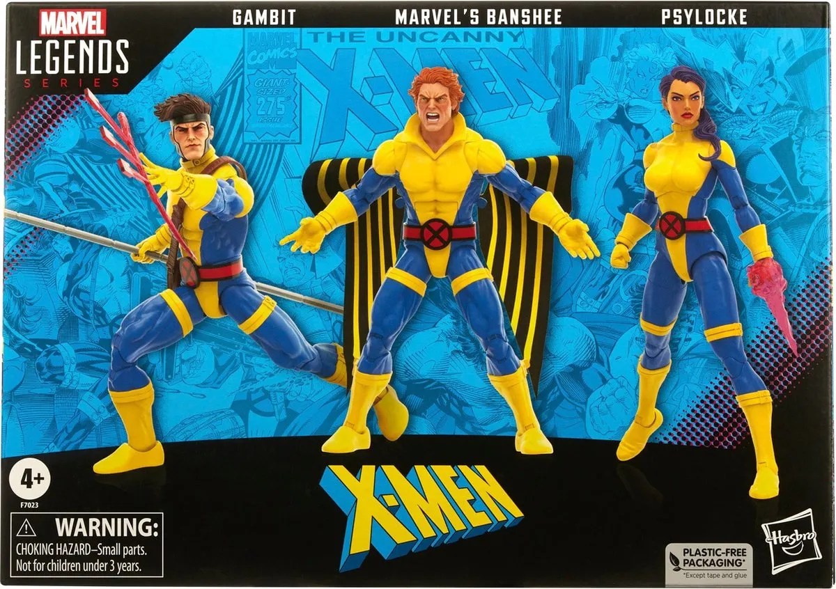Hasbro X-Men 60th Marvel Legends 3-Pack Gambit Banshee Psylocke - afbeelding 6 van 6