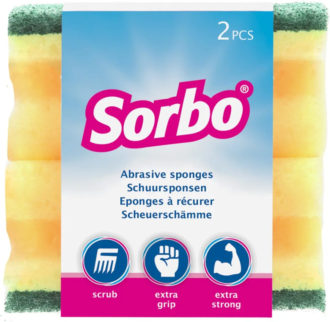 Sorbo Schuurspons 50449 - 2 Stuks - Geel