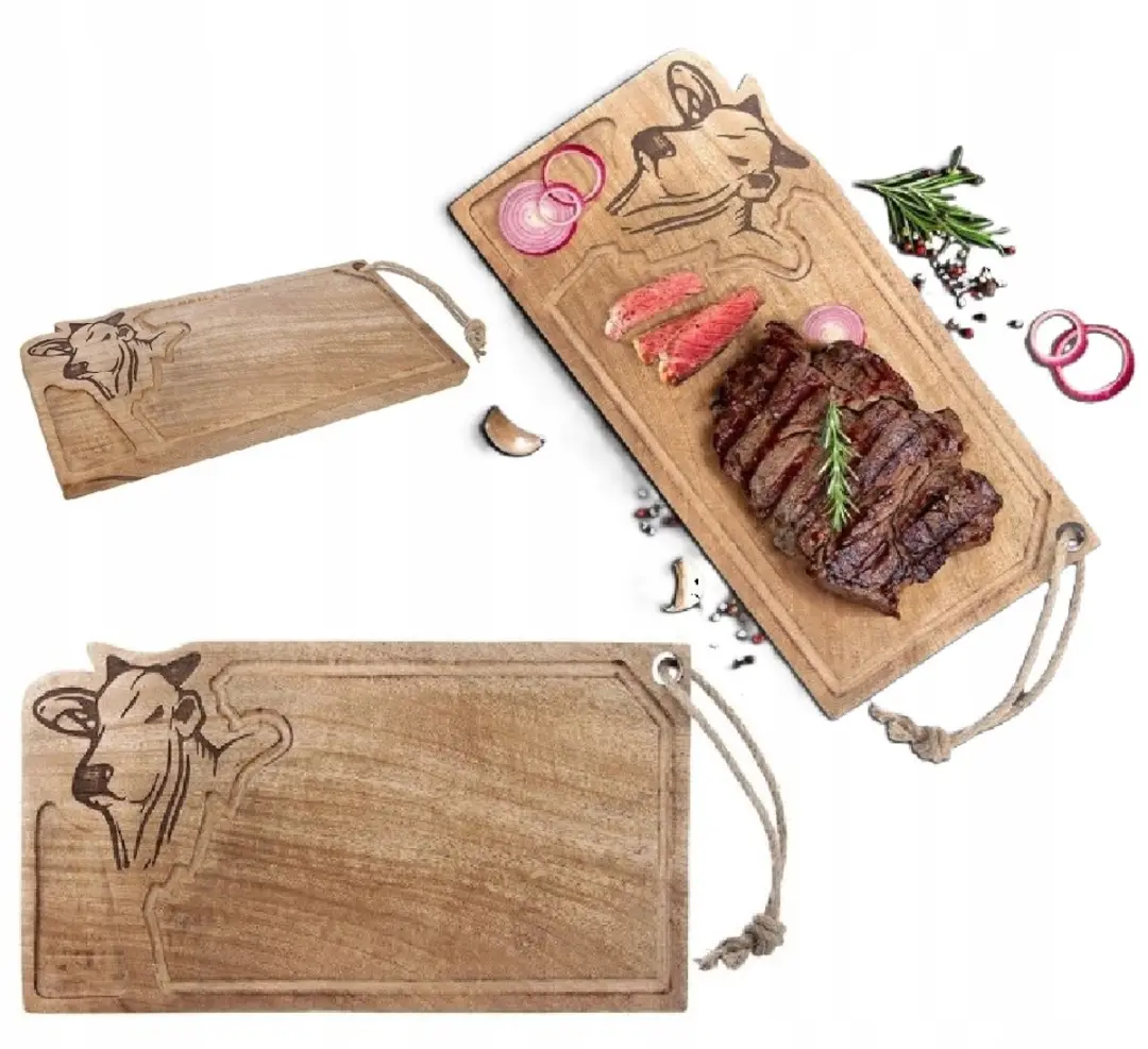 Orion Mangohout Dienblad met Stierenkop 45x22cm
