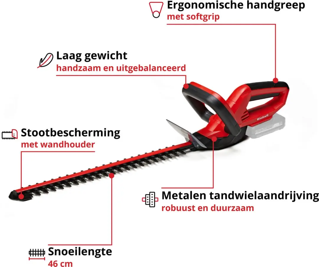 Einhell Accu Heggenschaar GC-CH 1846 Li Solo 18V - 46cm