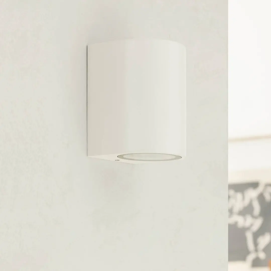 PRIOS Wandlamp Buiten 1 Licht GU10 - Aluminium/Wit