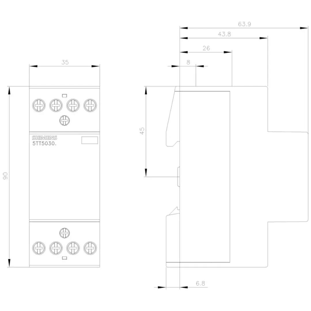 Siemens 5TT58302 INSTA Schütz 4S 25A - 24VAC