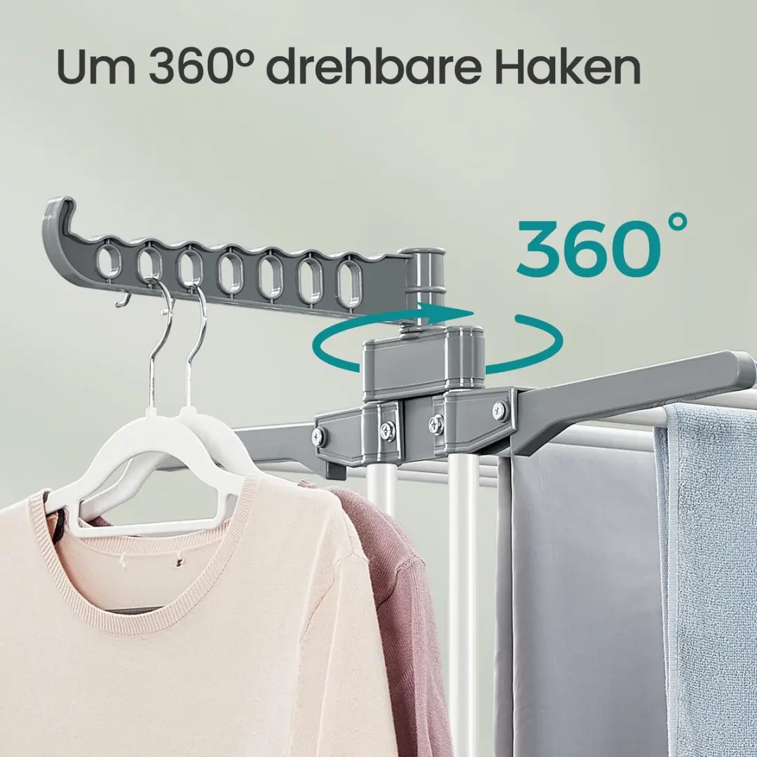 Songmics Droogrek 68,1 Inch - Roestvrij Staal - Inklapbaar - Wit