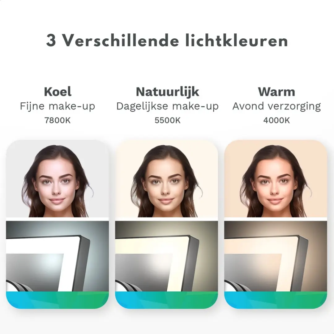 Mirlux Make Up Hollywood Spiegel Verlichting 44x30cm - Wit
