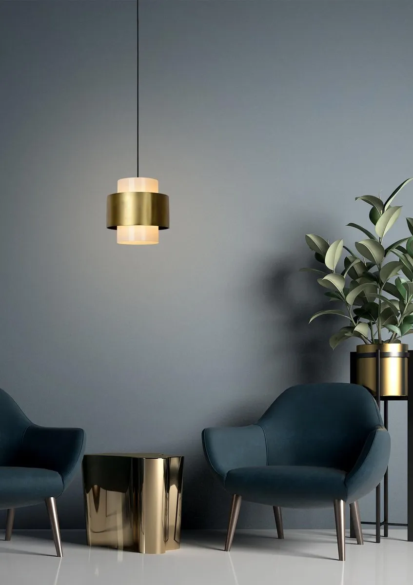 Lucide Firmin Hanglamp Ø30cm - Mat Goud/Messing
