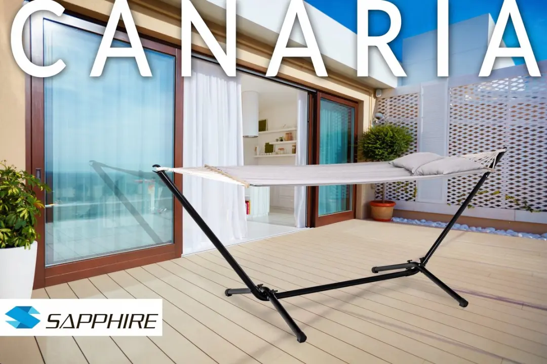 Sapphire Hangmat met Metal Stand - 1 Persoon - Grijs