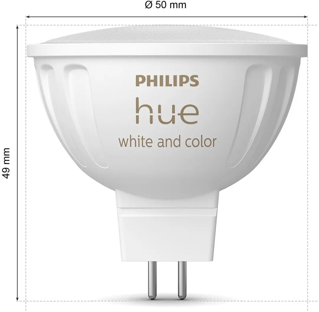 Philips Hue White and Color Ambiance GU5.3 Spotjes 4 Stuks - Mat Glas - afbeelding 6 van 6