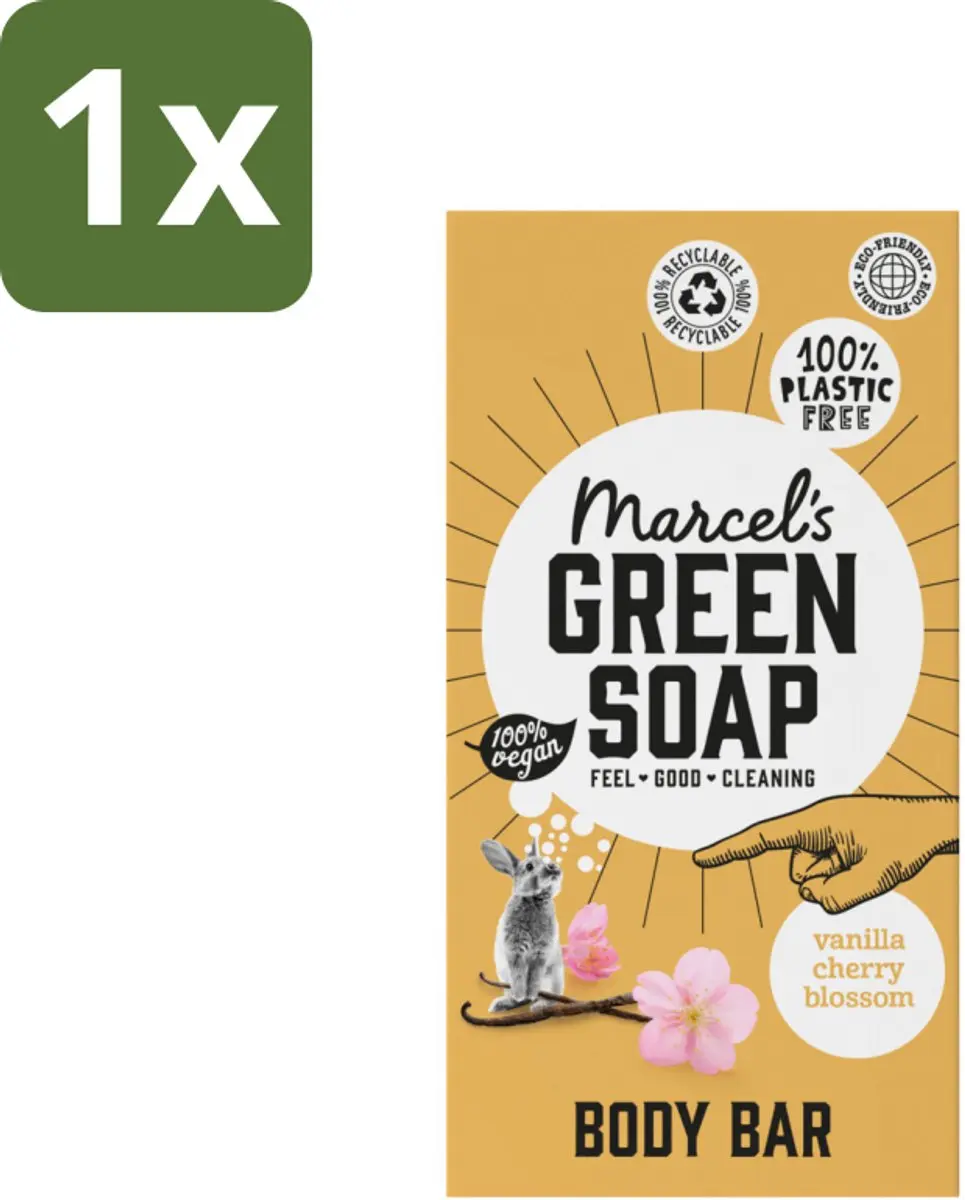 Marcel's Green Soap Body Bar Vanilla & Cherry Blossom 150g