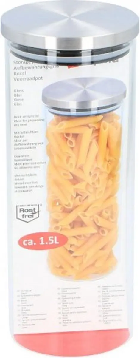 Alpina Voorraadpot 1500ml Glas - met RVS deksel