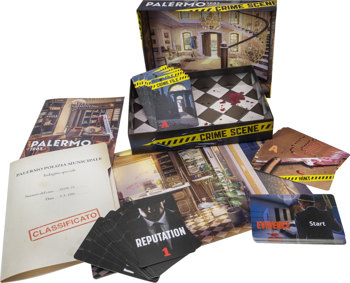 Tactic Crime Scene Palermo 1985 – Bordspel – Misdaadspel – Maffia Mysterie in Sicilië – Diepgaand Onderzoek en Morele Keuzes – Crime Scene Serie – Game Storm Studio – 1 of Meer Spelers – Vanaf 18 Jaar