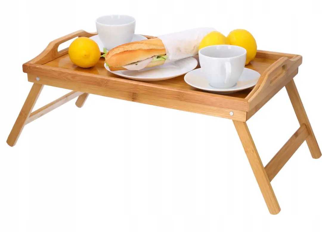 Excellent Houseware Bamboe Ontbijttafel 50x30cm - Beige