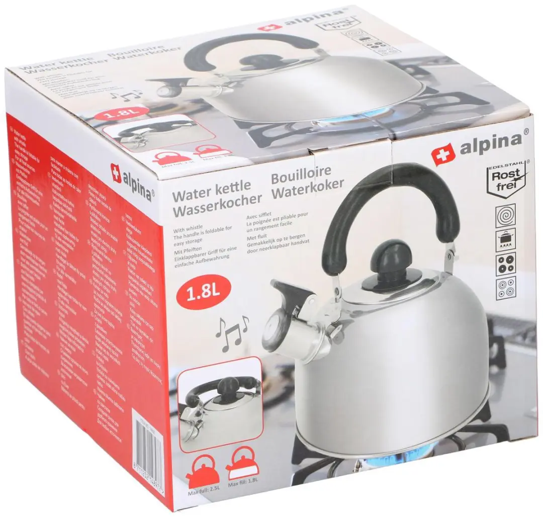 Alpina Fluitketel 1,8L - 1,8L - Zilver/Zwart