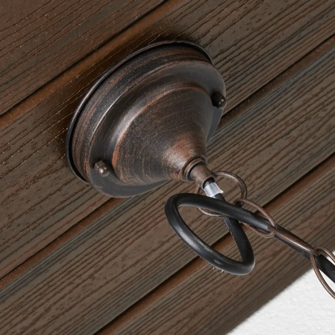 Lindby Hanglamp Buiten Eddie+ E27 - Roestbruin - Glas