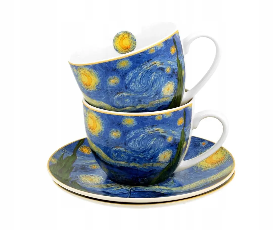 Van Gogh Sterrennacht Espressokopjes Set - 2x 90ml - Veelkleurig