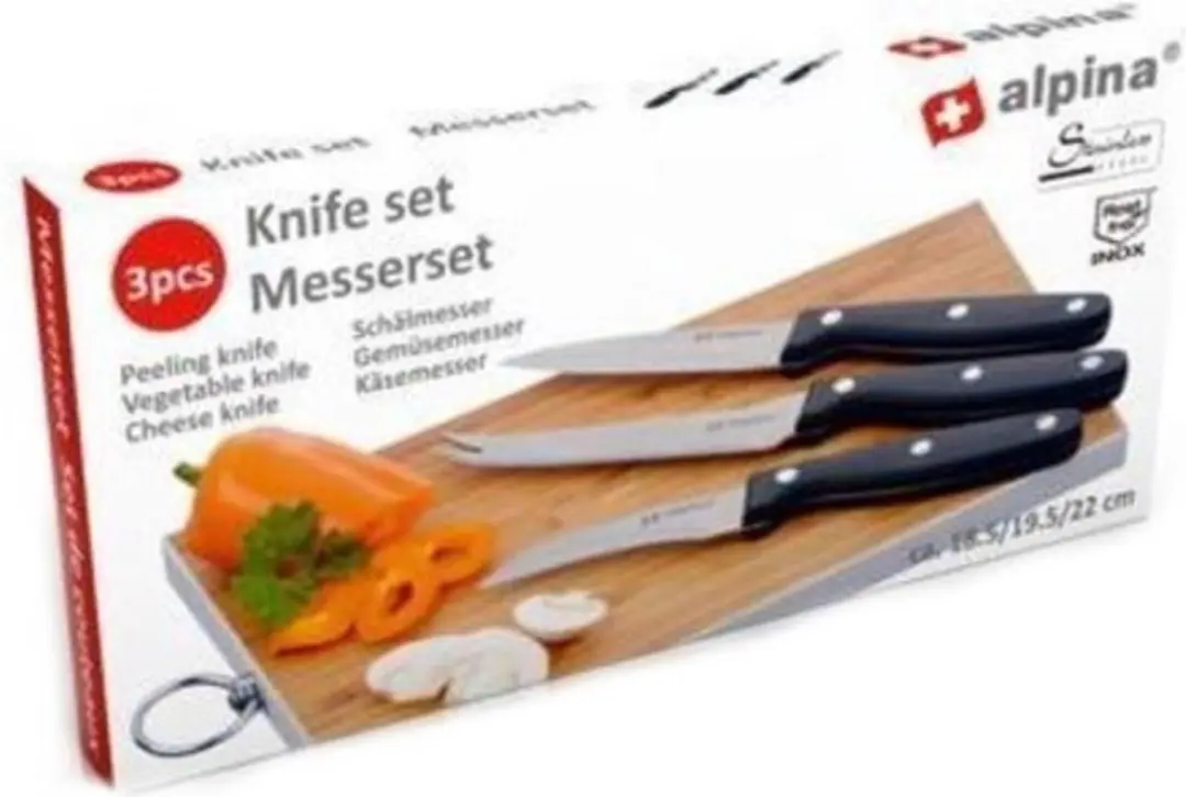 Alpina Luxe Messenset RVS 3-delig - 3 Stuks - Zwart