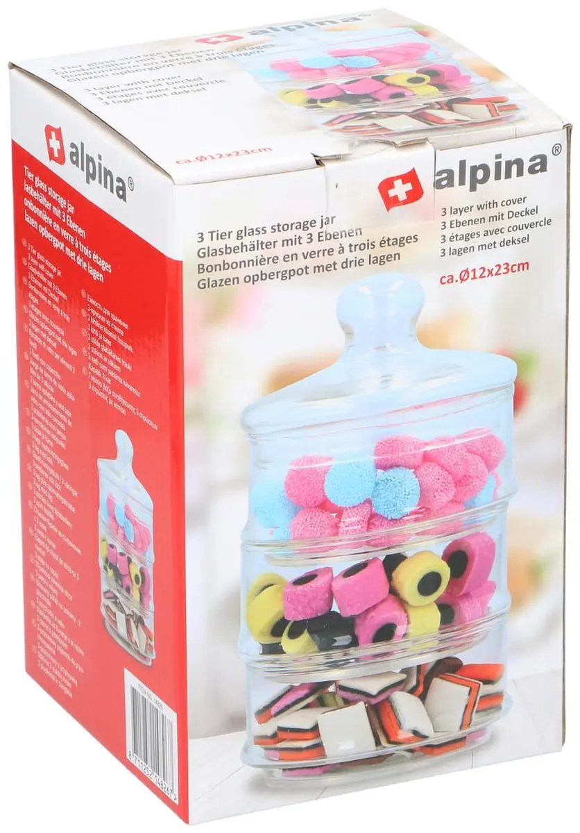 Alpina Glas Voorraadpot 3-laags Ø12cm - 2600ml - afbeelding 6 van 6