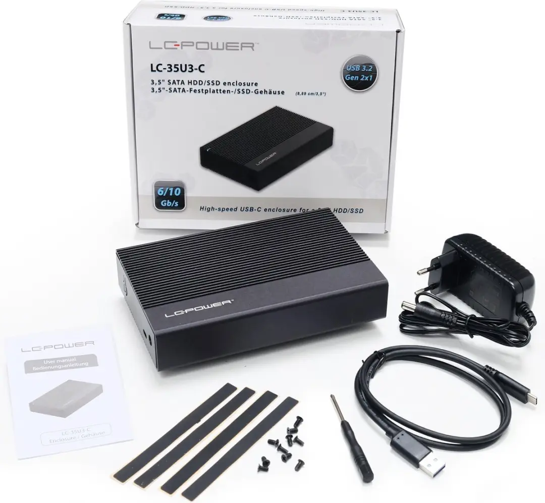 LC Power LC-35U3-C Externe HDD Behuizing 3.5" - 10 Gb/s - 20TB - Zwart