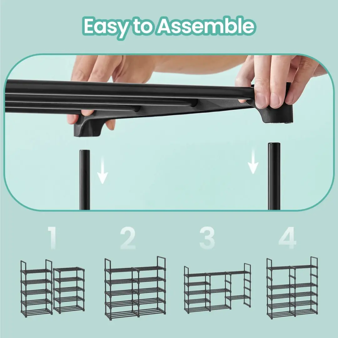 Songmics Schoenenrek 10 Planken - Zwart