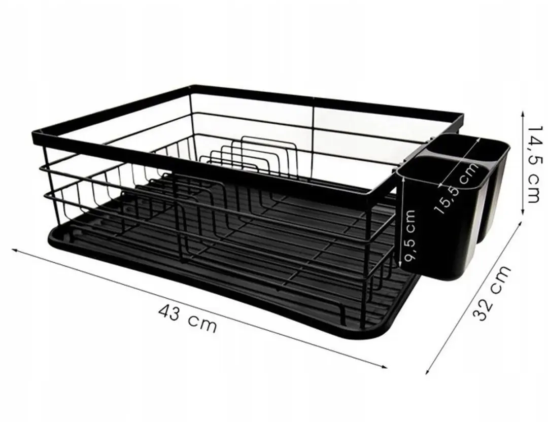 Meyerhoff MH-8097 Afdruiprek - Zwart - 43x32x14,5cm