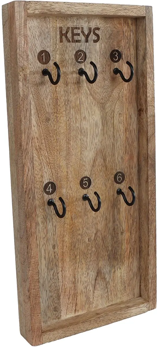 Van Manen Sleutelrek Mango Hout Metaal 32x15cm