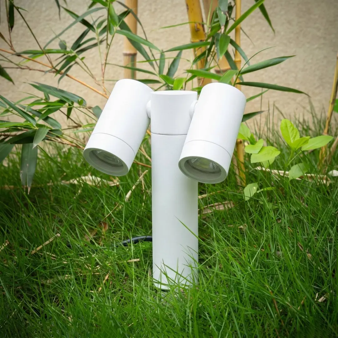 PRIOS Buitenspots 2-lichts GU10 Aluminium Glas Wit