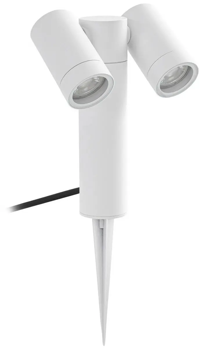 PRIOS Buitenspots 2-lichts GU10 Aluminium Glas Wit