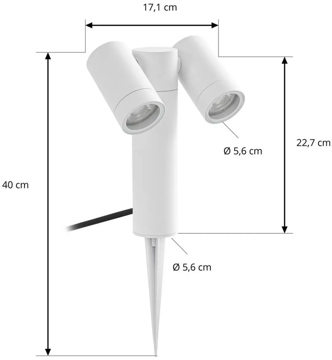 PRIOS Buitenspots 2-lichts GU10 Aluminium Glas Wit
