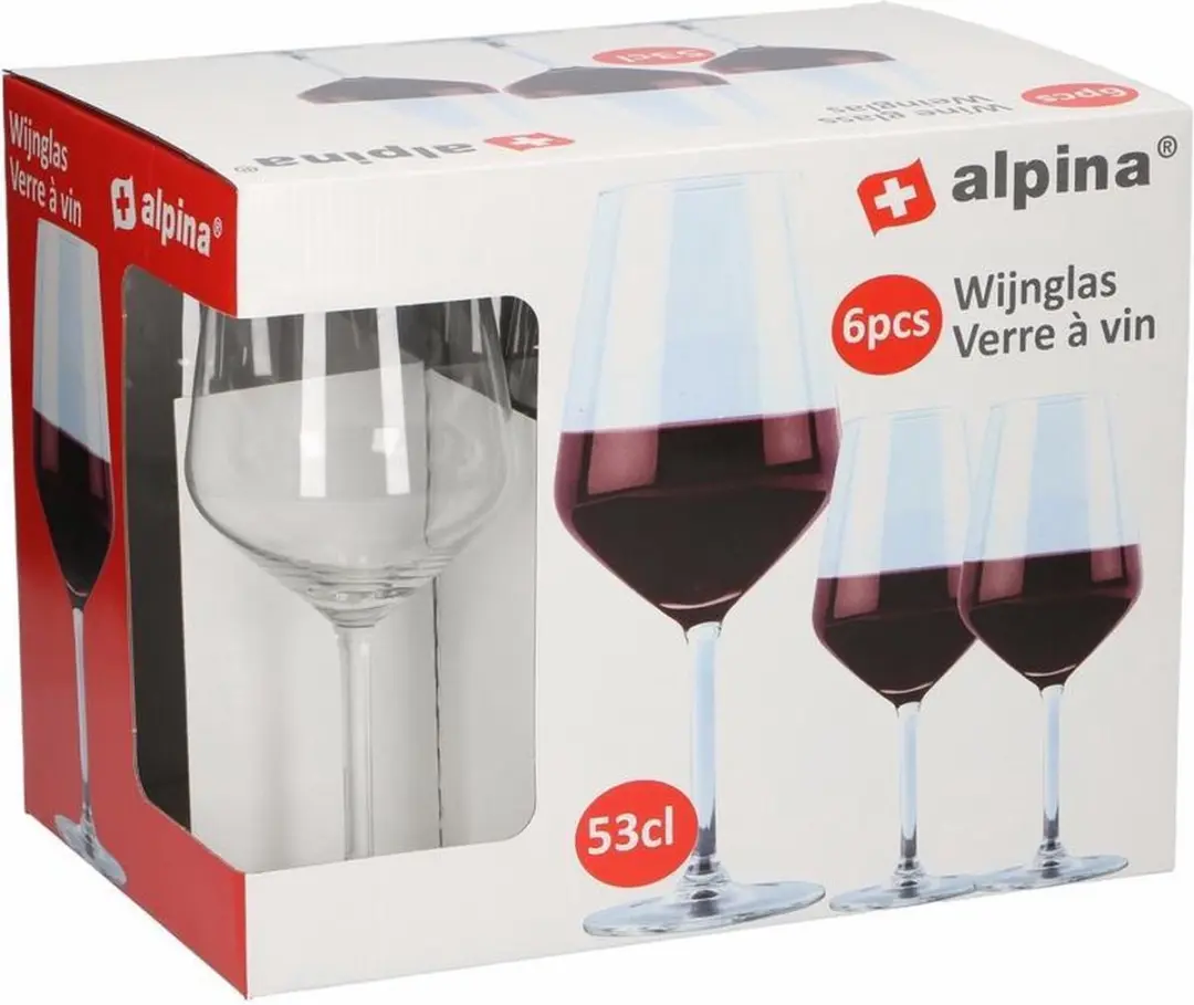 Alpina Rode Wijnglazen 530ml - 6 Stuks